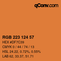 カラーコード: RGB 223 124 57 | qconv.com