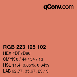 Color code: RGB 223 125 102 | qconv.com