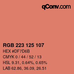 Color code: RGB 223 125 107 | qconv.com