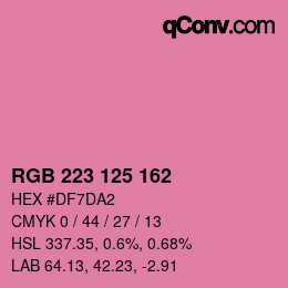 Color code: RGB 223 125 162 | qconv.com