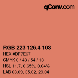 カラーコード: RGB 223 126.4 103 | qconv.com