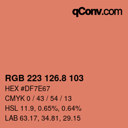カラーコード: RGB 223 126.8 103 | qconv.com