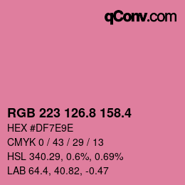 カラーコード: RGB 223 126.8 158.4 | qconv.com