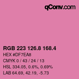 カラーコード: RGB 223 126.8 168.4 | qconv.com