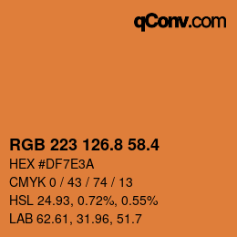 カラーコード: RGB 223 126.8 58.4 | qconv.com