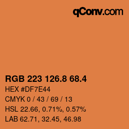 カラーコード: RGB 223 126.8 68.4 | qconv.com
