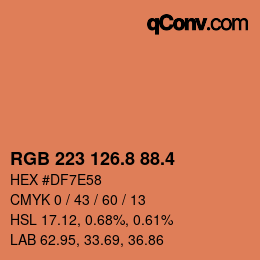 カラーコード: RGB 223 126.8 88.4 | qconv.com