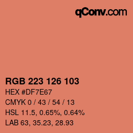 Color code: RGB 223 126 103 | qconv.com