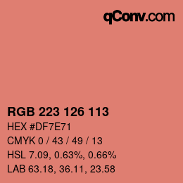 Color code: RGB 223 126 113 | qconv.com