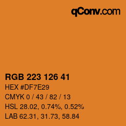 Color code: RGB 223 126 41 | qconv.com