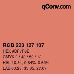 Color code: RGB 223 127 107 | qconv.com