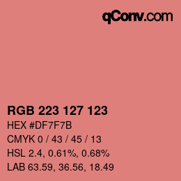 Color code: RGB 223 127 123 | qconv.com