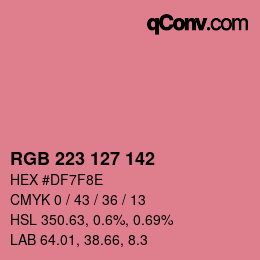Color code: RGB 223 127 142 | qconv.com