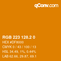 カラーコード: RGB 223 128.2 0 | qconv.com