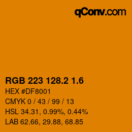 カラーコード: RGB 223 128.2 1.6 | qconv.com