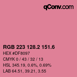 カラーコード: RGB 223 128.2 151.6 | qconv.com