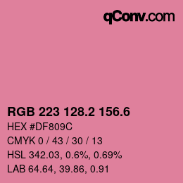 カラーコード: RGB 223 128.2 156.6 | qconv.com