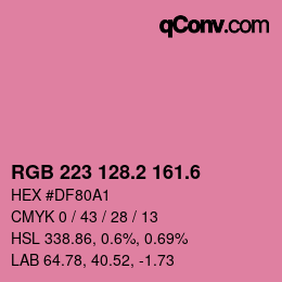 カラーコード: RGB 223 128.2 161.6 | qconv.com