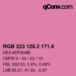 カラーコード: RGB 223 128.2 171.6 | qconv.com