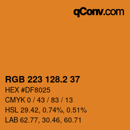カラーコード: RGB 223 128.2 37 | qconv.com