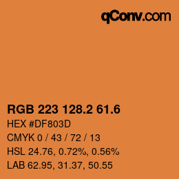 カラーコード: RGB 223 128.2 61.6 | qconv.com