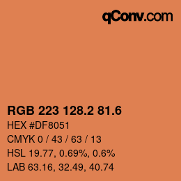 カラーコード: RGB 223 128.2 81.6 | qconv.com