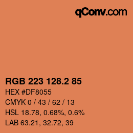カラーコード: RGB 223 128.2 85 | qconv.com