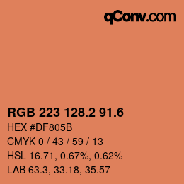 カラーコード: RGB 223 128.2 91.6 | qconv.com