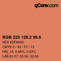 カラーコード: RGB 223 128.2 96.6 | qconv.com
