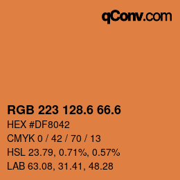 カラーコード: RGB 223 128.6 66.6 | qconv.com