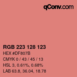 Color code: RGB 223 128 123 | qconv.com