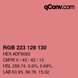 Color code: RGB 223 128 130 | qconv.com