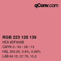 Color code: RGB 223 128 139 | qconv.com