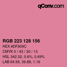 Color code: RGB 223 128 156 | qconv.com
