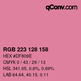 カラーコード: RGB 223 128 158 | qconv.com
