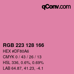 Color code: RGB 223 128 166 | qconv.com