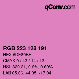 Color code: RGB 223 128 191 | qconv.com