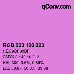 Color code: RGB 223 128 223 | qconv.com