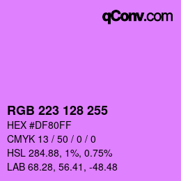 Color code: RGB 223 128 255 | qconv.com