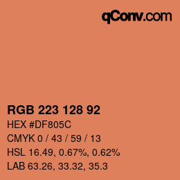カラーコード: RGB 223 128 92 | qconv.com