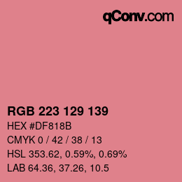 Color code: RGB 223 129 139 | qconv.com