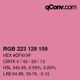 Code couleur: RGB 223 129 159 | qconv.com