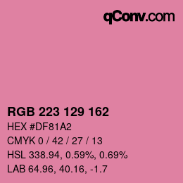 Color code: RGB 223 129 162 | qconv.com