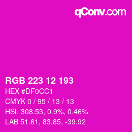 Color code: RGB 223 12 193 | qconv.com