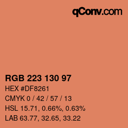 Color code: RGB 223 130 97 | qconv.com