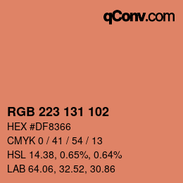 Color code: RGB 223 131 102 | qconv.com