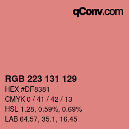 Color code: RGB 223 131 129 | qconv.com