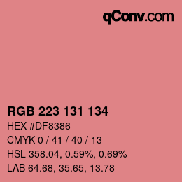 Color code: RGB 223 131 134 | qconv.com