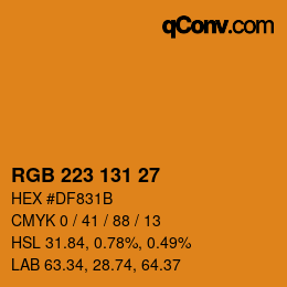 Código de color: RGB 223 131 27 | qconv.com