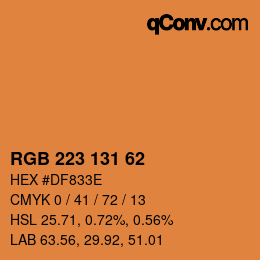 Código de color: RGB 223 131 62 | qconv.com